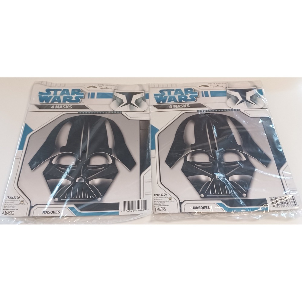 Lot of 2 - 2009 Star Wars Darth Vader Hallmark Party Express Birthday Masks NOS